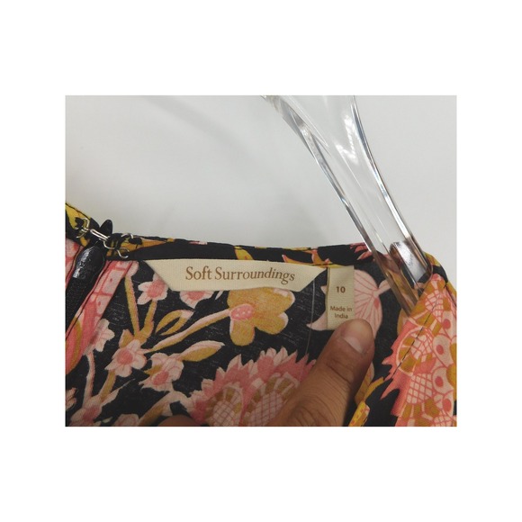 NWT Soft Surroundings Marissa Dress Size 10 Multi Floral Maxi Short Sleeve‎ - Picture 4 of 6